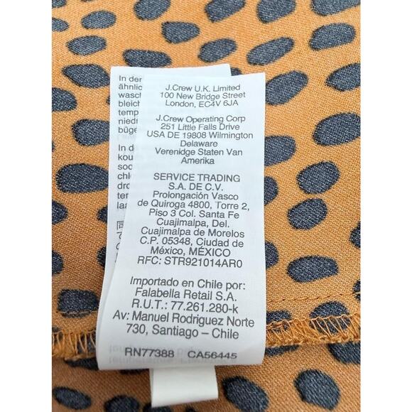 J.Crew Wrap Dress Womens 8 Brown Black Spotted Short Sleeve Tie Waist V Neck - Picture 10 of 16